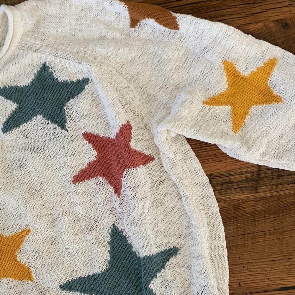 Lou & Grey Multicolor Intarsia Star Sweater Small - Picture 5 of 9